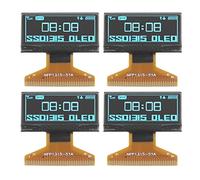 Jinheptolo Módulo de Pantalla LCD de 4 Piezas, Capa de plástico Delgada, 128 x 64, módulo de Pantalla pequeño de 30 Pines, 0,96 Pulgadas (Azul mostrando)
