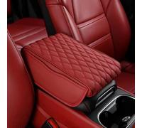 jinhuo Funda Protectora Reposabrazos Coche para Dacia Duster 2021-2025 - Piel PU con Espuma con Memoria - Bolsillos Laterales Organizador - Fácil Instalación - Antideslizante,Red-Small