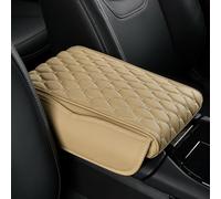 jinhuo Funda Protectora Reposabrazos Coche para Porsche 911 992 2018-2025 - Piel PU con Espuma con Memoria - Bolsillos Laterales Organizador - Fácil Instalación - Antideslizante,Beige-Small