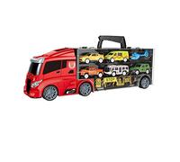 JINJIA- CAMIÓN PORTACOCHES DE Servicios Especiales TACHAN Coches Juguete, Multicolor (757T00595)