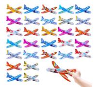 JINJUMEI 30 Piezas Aviones Poliestireno Aleatorio para Niños, Aviones de Juguete Set, Mini Avion Juguete Niños, DIY Aviones Planeadores para Fiestas de Cumpleaños y Juguetes de Recompensa