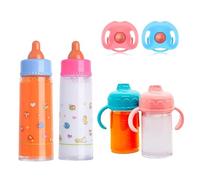JINJUMEI 4 Piezas Biberones Mágicos para Muñeca, 2 Piezas Chupete para Muñecas, Botella mágica, Simulación de Alimentación Juguete, Ideal para Niños Partir de 3 Años