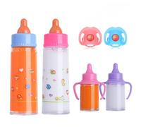 JINJUMEI 4 Piezas Biberones Mágicos para Muñeca, 2 Piezas Chupete para Muñecas, Simulación de Alimentación Juguete, Accesorios para Juegos de rol de Bebés, Ideal para Niños Partir de 3 Años