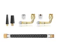 JINJUMEI 7 Piezas Extensión de Válvula, Extensiones de Válvula de Neumático Alargador Válvula 90 Grados Tubo Extensión Válvula Neumático Goma 16cm, Auto del Neumático Adaptador para Coche Camión