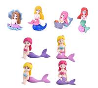 JINJUMEI 8 Piezas Sirena Cupcakes Decoración, Mini Figuras de Sirena en Miniatura, Adornos de Sirena, Fiesta de Sirena Decoración para Bodas Niños Cumpleaños Baby Shower Mermaid Theme Party
