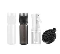 JINJUMEI Botella Pulverizadora para Rizos de Pelo, Botella de Spray para Pelo Ultrafina, Botella de Cepillo para Teñir el Cabello y Cepillo de Masaje de Cabeza, Herramientas Para TeñIr el Cabello