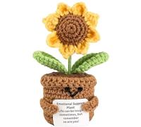 JINJUMEI Girasoles de Ganchillo, Mini Positive Girasoles Pocket Hug, Pocket Hug Girasoles Amuleto de la Suerte, Divertido Muñeca de Girasol de Punto, Regalo Positivo, Interesante Tejida Regalos