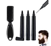 JINJUMEI Juego de 3 Lápices para Rellenar Barba con Cepillo para Barba Kit de Bolígrafo de Relleno para Barba Impermeable y Duradero para Mejorar el Vello Facial Lápiz de Barba para Bigote y Cejas