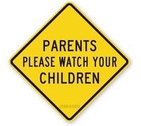 Jinkaairui - Letrero de metal con texto en inglés "Parents Please Watch Your Children for Gardern, Garage Driveway", decoración de pared para interiores y exteriores, letrero cuadrado, 8 x 8 pulgadas