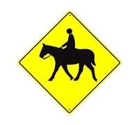 JINKAIRUI Letrero de metal con texto en inglés "Great Road Horse Riding Ride Equestrian Activity with Graphic Farm Ranch Animal Xing Crossing Sign for Home Office Bar Indoor Outdoor Wall Decor Sign