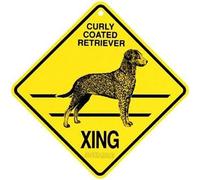 JINKAIRUI - Letrero de metal de estaño con revestimiento rizado, retriever Xing con precaución para perro, para el hogar, oficina, bar, decoración de pared para interiores y exteriores, letrero