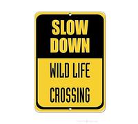 JINKAIRUI Placa de advertencia de calle Junopi vintage, Slow Down Wild Life Crossing Traffic Road de 12 x 16 pulgadas, placas de logotipo de arte divertido de metal, letrero de estaño para decoración