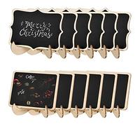 Jinlaili 12 Piezas Mini Pizarra, 2 Estilos Tablero de Tiza, Borrable Tablero de Mensaje, Reutilizable Cartel Pizarra de Madera, Pizarra Decorativa para Boda, Cumpleaño, Bare, Fiesta y Restaurante