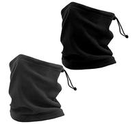 Jinlaili 2 Piezas Braga Cuello con Multifunción, Protectores Faciales para la Cabeza, Mascarilla Bandana Negro, Calentador de Cuello Ideal para en Invierno Ciclismo, Senderismo, Moto, Pesca, 26×25cm
