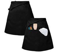 Jinlaili 2 Piezas Delantal de Cocina, Mandil Camarero Corto Unisex, Delantales de Cintura Corto con Tira, Delantal de Media Cintura Corta para Restaurante Barbacoa Cocinar Hornear, 40×60cm (Negro)