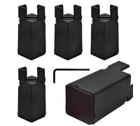 Jinlaili 4 Pz 10cm Elevadores de Muebles, Elevador Ajustable con Abrazadera de Tornillo para Cama, Mesa, Patas de Sillas, Sofa, Negro (22~42 mm)