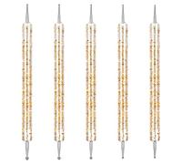 Jinlaili 5 Piezas Bolígrafo para puntear uñas, Pluma de Uñas, Nail Art Design Pintura Herramientas de Puntear de Uñas para Nail Art de Nail Manicura y Pedicura Decorar uñas Decoración (oro)