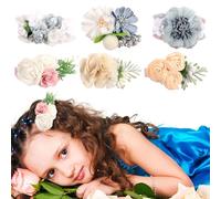 Jinlaili 6 Piezas Clips de Pelo de Flor, Clips de Pelo para Niña Bebé, Pinza de Pelo, Barrettes Horquillas Pelo Accesorios Cabello, Pinzas de Flores Horquillas de Pelo para Mujeres Niñas (B)