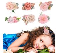 Jinlaili 6 Piezas Clips de Pelo de Flor, Clips de Pelo para Niña Bebé, Pinza de Pelo, Barrettes Horquillas Pelo Accesorios Cabello, Pinzas de Flores Horquillas de Pelo para Mujeres Niñas