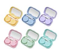Jinlaili 6PCS Caja de Lentes de Contacto, Lente de Contacto de la Caja, Estuche para Lentes de Contacto Portátil, Estuche Lentillas, con Tapas L y R, Espejo y Pinzas para Viajes y Hogar, 6 Colores