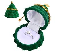 Jinlaili Caja de Anillo de Terciopelo, Caja para Anillos de Navidad, Caja de Regalo de Terciopelo, Caja para Joyas de árbol de Navidad, Organizadores de Joyería Caja de Exhibición, 60 x 60 x 70 mm