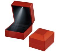 Jinlaili - caja de anillo de terciopelo con luz LED, joyería en forma de corazón, almacenamiento de joyas, regalo para bodas, fianzas y ceremonias, 62