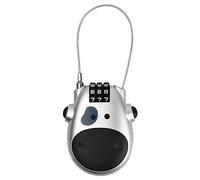Jinlaili Candados de Equipaje, Candado de Seguridad de 3 DíGitos, Candados de CombinacióN, Candado Maleta Anti Robo, Candado de Cable Flexible, Candado Para Mochila, Cable Lock De Verja (Plata)