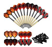 Jinlaili Dardos Diana Electronica, Dardos Punta de Plástico para Diana Electrónica, Juego de Dardos Profesionales, 12 × Dardos de Punta Suave con 12 Plumas + 100 Puntas (16 Gramos)