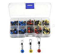 Jinlaili Emerillones de Pesca Giratorio, 100 Pz Barril Giratorios, Conectores de Acero Inoxidable, Accesorios de Pesca en Mar, 3 Tamaños