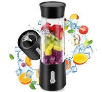 Jinlaili Licuadora Smoothie 500 ml, 4000mAh USB Recargable, Exprimidor Portátil, Batidora Personal Con 6 Cuchillas, Sin BPA, Para Batidos y Jugos