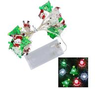 Jinlaili Luces navideñas de 3 metros, 30 LED, con pilas, cadena de luces, decoración navideña, cadena de luz, copo de nieve, decoración navideña para el hogar (B)