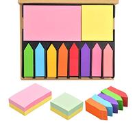 Jinlaili Set Notas Adhesivas 2400 Piezas, Conjunto de Notas Adhesivas, Notas Adhesivas Divisoras de Colores, 2 Formes Différentes Papel Flecha de Fluorescente para Recordatorios de Trabajo, Marcador