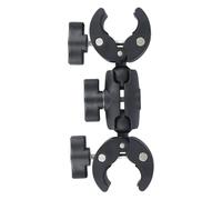 Jinlaili Soporte Clamp para Cámara, Abrazadera de Cámara Ajustable con Brazo Bola de 360°, Soporte Camara Accion, Abrazadera Doble Cabeza para Gopro Trípode Luces LED Paraguas Moto Manillar (6CM)