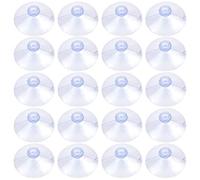 Jinlaili Ventosas de Plástico Transparentes, 20 Pz Ventosas 45mm para Cristal, sin Gancho, PVC