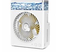 JINLICTE Ventilador de nebulización portátil, 【Tiempo de funcionamiento máximo de 30 horas】Ventilador de niebla de refrigeración de agua recargable de 8 pulgadas con tanque de agua de 600 ml