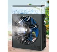 JINLICTE Ventilador de niebla portátil, 8000 mAh, 8 pulgadas, recargable, con tanque de agua de 600 ml, funciona con batería USB silenciosa, perfecto para camping, hogar, exterior, oficina, viajes