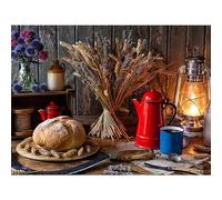 Jinmer 5D Diamond Painting Kit Completo,Cocina Comida Platos DIY Kit de Pintura Diamante para Niños Adultos,Arte de Cristal Bordado Punto de Cruz para Decoración de Pared Hogar,Square Drill,30x50cm