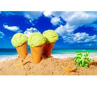 Jinmer Diamond Painting Verano,DIY 5D Diamond Painting Kit Completo,Playa de helado Pintura Diamante Para Adultos Niños Cristal Bordado Punto de Cruz Artesanía Hogar Pared Decoración,40x60cm