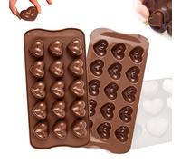 jinminamz Molde Silicona Chocolate, Molde de Silicona en Forma de Corazón, Antiadherente, Repostería, Para Hornear, Diy Bombones Caramelo