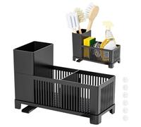 jinminamz Soporte Estropajo Fregadero,Organizador De Esponjas, Organizador De Plástico para Fregadero con Bandeja De Escurrido Automático para Accesorios De Cocina Esponja/Cepillo/Jabonera