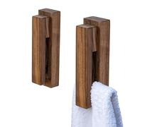 JINMURY Juego de 2 toalleros de Madera Modernos, autoadhesivos, para Colgar en la Pared, decoración del hogar, duraderos, fáciles de Instalar, sujetan firmemente la Toalla (Nogal)