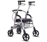 JINMUXUAN Walker - Andador plegable con asiento y ruedas para personas mayores con marco de acero que soporta hasta 130 kg Beauty Comes