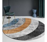 Jinnrug Alfombra Redonda Gris, Negro, Azul, Marrón 80cm 100cm 120cm 140cm 180cm 200cm Decoración Moderna para el hogar Sala de Estar Dormitorio Alfombras Circulares Grandes(160cm)