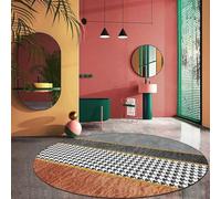 Jinnrug Alfombra Redonda Moderna para Sala de Estar, Alfombra Circular Grande de Pelo bajo para sofá, Silla, Sala de Juegos, 80cm, 100cm, 120cm, 140cm, 160cm, 180cm, 200cm(140cm/4.6ft)