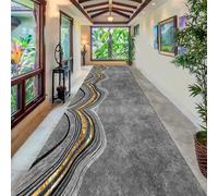 Jinnrug Alfombras De Pasillo Largas para Pasillo,Alfombra De Corredor Estrecho,Gris Dorado Salón Puerta De Entrada Cortas De Cocina 100Cm/1,5M/2M/300Cm/350Cm/4M/5M/6M De Longitud(60×250cm)