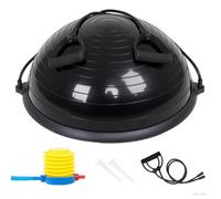 JINPALAY Entrenador de Equilibrio Fitness Ø 58cm, Pelota de Equilibrio Bossu Semiesfera con Inflador y Gomas, Soporta hasta 120kg, Ideal para Gimnasio y Ejercicios de Yoga y Pilates. (Negro)