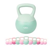 JINPALAY Pesa Rusa, 2-12KG PVC Soft Kettlebell, Rellena de Fina Arena de Acero, Mango Ancho Antideslizante, Diseño Contemporáneo, Pesa Kettlebell para Ejercicios en Casa y Gimnasio