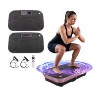 JINPALAY Plataforma Vibratoria Fitness, Máquina Vibratoria para Adelgazar con Bluetooth, Masaje Magnético, Base XL 57cm, Soporta 300 LB, con Bandas (Rosa (Estándar))