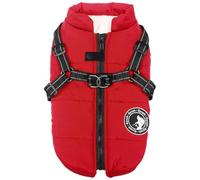 Jinpet Abrigo para Perro con arnés, Abrigo de Invierno para Perro, Chaqueta de Forro Polar para Perro, Abrigo Impermeable con Cremallera, Abrigo para Perros pequeños, Ropa para Perros pequeños,