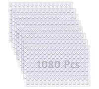 Jinpojun 1080 Piezas Adhesivo Redondo 10mm, Transparente Adhesivo Doble Cara Redondo, Gancho y Bucle Puntos Autoadhesivo para Oficina Casa Escuela Manualidades